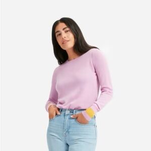 Everlane The Cashmere Crew in Mauve Pink